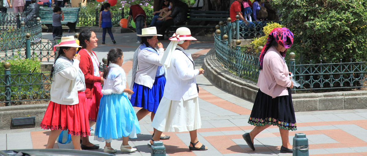Locals at plaza calderon